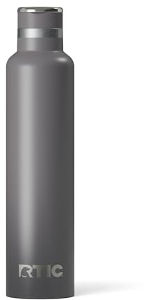 RTIC 26oz Journey Water Bottle Ceramic Lined Metal Stainless Steel Vacuum Insulated, BPA Free, Reusable, for Water, Hot and Cold Drinks, Travel, Sports, Camping, Graphite