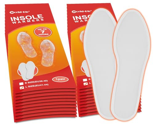 MR.ICE Feet Warmers for Men - 20 Pairs Air Activated Foot Warmers for Feet - Up to 9 Hours Insole Foot Warm - Winter Hiking, Skiing, Fishing, Hunting, Camping Heating Pads - L Size