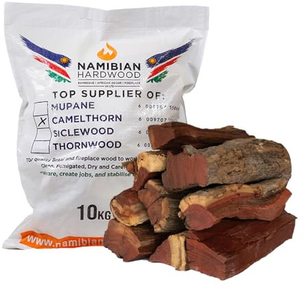 Kameeldoring/Camelthorn Namibian Hardwood Firewood Logs - 10 KG. Dry Guaranteed - Imported From Africa. For Wood Burners, Stoves, Fireplaces, Fire Pits, BBQ & Braai.