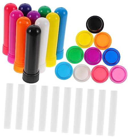 KOMBIUDA 50pcs Portable Nasal Stick for Essential Oils Peppermint and Scents for Yoga and Meditation