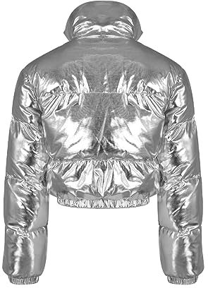 Black Friday Angebote 2025 Ab Wann Wintermantel Damen Warm Elegant Jacke Glänzend, Mit Reißverschluss, Kurze Blase, Puffy-Mäntel Für Den Winter Steppmantel Damen Leicht Winterjacke Damen Sale