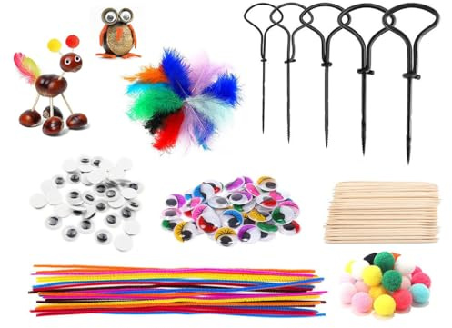 Hitopin 255 Pezzi Set Di Punte per Castagne, Trapano A Mano Per Castagne, Set di Punte per Legno per Castagne, Castagne Trapano, per Castagne, l'autunno, con Fai da Te, Decorazione Autunnale