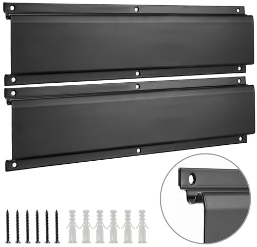 Sinoer, Lot de 2 organiseurs à outils, 40,6 cm de long en métal, accessoires de montage sur rail pour outils de jardin, système de rangement SINOER compatible avec atelier/garage
