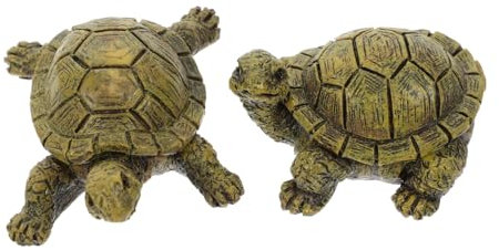 MAGICLULU 2St Schildkröte Mini-Frösche Gartenverzierung lebensechte Tierfiguren winzige Frösche Meerestierfigur Frosch gefälschtes Meerestiermodell Tierfiguren aus Vinyl Harz Dark Green
