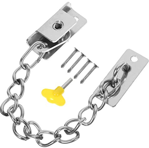 HOMSFOU Serrure De Sécurité à Chaîne Acier Inoxydable Pour Porte Et Fenêtre Verrou Ajustable Pour Appartement Hôtel Bureau Et Garage