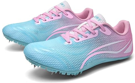 Zapatillas de atletismo con clavos Sprint, amortiguación con placa de carbono, 7 clavos, malla, transpirables, antideslizantes, ligeras, unisex, para mujer, hombre, atletismo, carreras, 35-44 EU