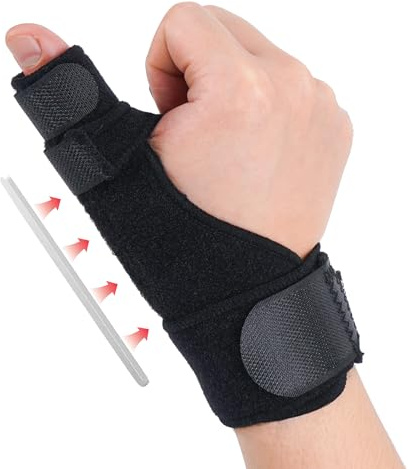 ZRNVLGH Trigger Thumb Splint,Adjustable Thumb Spica Support Stabilizer Brace for Pain,Sprains, Arthritis,Tendonitis,Fit Right or Left(Black)