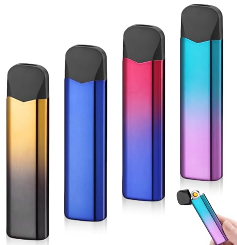 4 accendini elettronici, ricaricabili tramite USB, accendino a due lati, antivento, senza fiamma, per candele (senza gas)