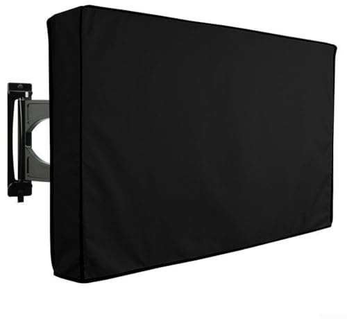 Funda de TV para exteriores hecha de tela Oxford 210D, impermeable, a prueba de polvo, para televisores de pantalla plana con costuras dobles reforzadas (22-24)