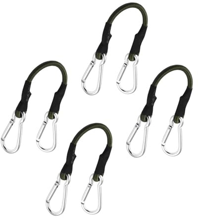 SkyPOOU Confezione da 4 corde elastiche multicolori resistenti con gancio per fissare attrezzature esterne corda di tensione regolabile