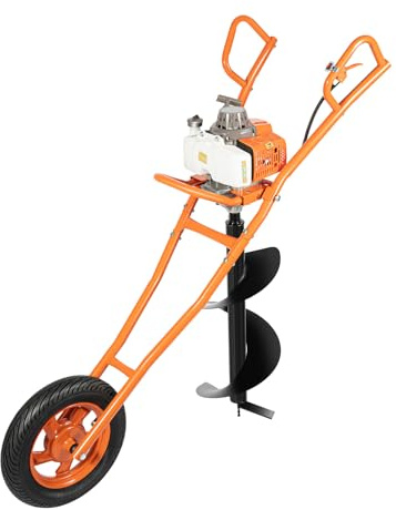 chennnls Taladro de tierra 63 CC de 2 tiempos, gasolina monociclo, 300 mm de diámetro, 2,2 kW de potencia, para obras de construcción y jardín
