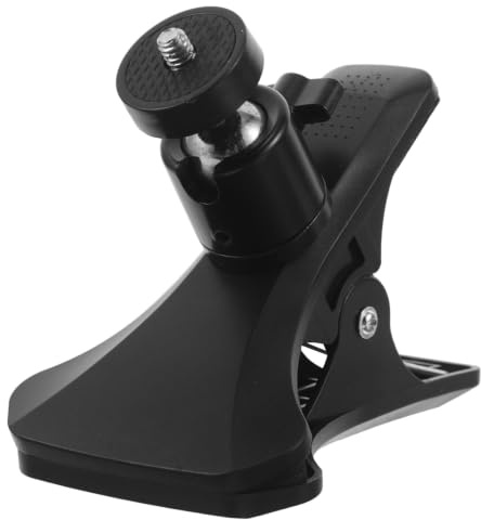 Kisangel Stativklämma för kamera med 360° vridbart minikulhuvud - Kamerafäste för fotoklämma, 1/4'' fjäderklämma för DSLR-videofotografering i studio