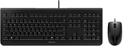 CHERRY DC 2000, Pack de Teclado y Ratón con Cable, Distribución de Teclado Italiano (QWERTY), Plug & Play a través de 1 Conexión USB por Dispositivo, Diseño Plano, Ratón Simétrico, Negro