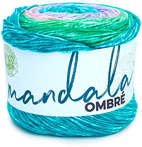 Lion Brand Yarn Mandala Ombre - Hilo multicolor para tejer, ganchillo y manualidades, equilibrio, 1 paquete
