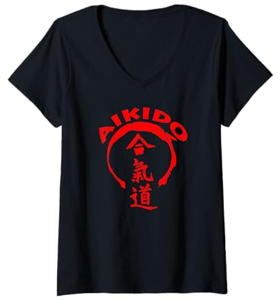 Femme Excellent cadeau vintage Aikido pour homme - Arts martiaux T-Shirt avec Col en V