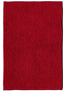 Decomira Badematte rutschfest | Als Badteppich Set kombinierbar | Badezimmer-Teppich Bad-Vorleger waschbar aus Chenille | Duschvorleger für Dusche, Badewannen, WC Deko | Rot - 50x80 cm