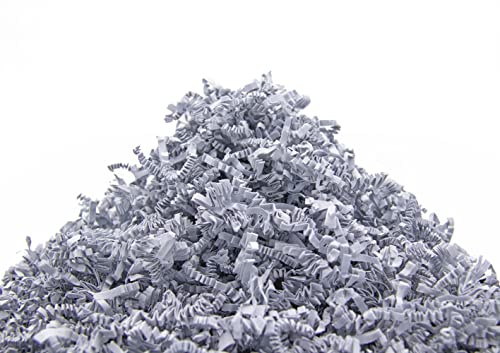 YOTEI SPIRIT® 150g Papier gris déchiqueté pour remplissage - Copeaux de papier pour cadeaux, paniers, boîtes et emballages - Matériau d'emballage de protection et de décoration (Gris, 150g)