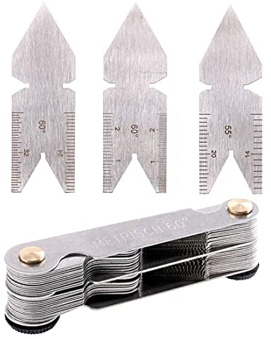Bestgle 58pcs Screw Thread Pitch Gauges with 3pcs Center Gauges Tool Set, Stainless Steel Thread Cutting Gauge Kit, Metric (60°), Imperial (55°) & SAE Type, for Lathe & Machining