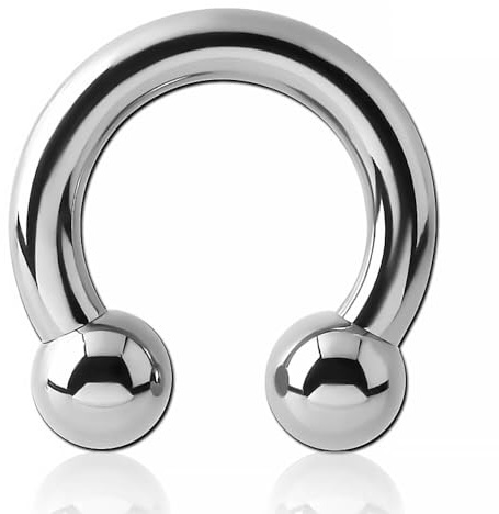Inoki - Herradura de titanio con bolas, tornillo interno