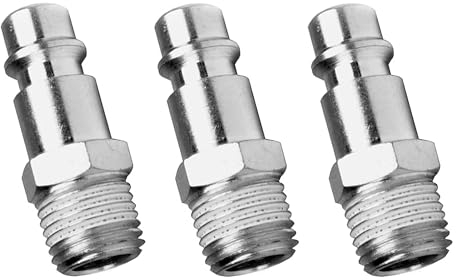 BigCheer Paquete de 3 conectores de aire comprimido de conexión rápida 1/4,enchufe del conector rápido,conector de conexión rápida para accesorios de compresor de aire,conector de manguera