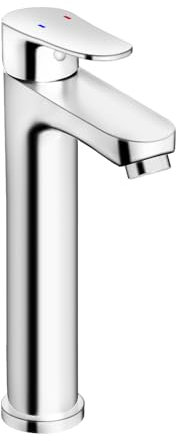 Robinet de salle de bain, mitigeur de salle de bain avec hauteur de bec 206 mm, économiseur d'eau robinet de salle de bain, à faible bruit, chromé