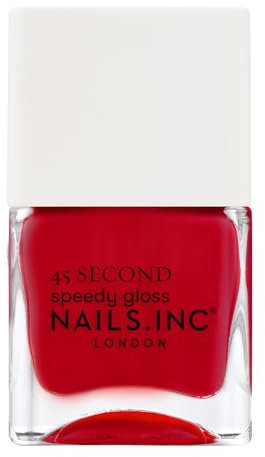 Nails Inc - MAYFAIR MADE ME DO IT Quick Drying Nagellack - Knalliges Rot - Schnelltrocknend in 45 Sekunden - Nagelstärkend mit Hexanal, Kalzium, Magnesium - Cruelty Free - Perfekte Maniküre