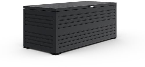 Weide Gartenbox | 100% Aluminium | Aufbewahrungsbox 1050 L | Outdoor Box mit Deckel | 160 x 86 x 79 cm