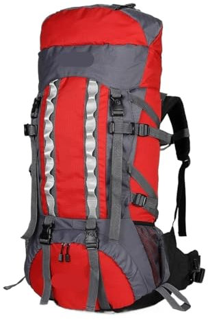 NMGHUTE Sac à Dos Trekking Sac à Dos de Randonnée Sac À Dos De Randonnée en Nylon 80 L pour L'extérieur, Sac De Trekking pour Le Camping Et L'alpinisme Sac à Dos de Camping Sac à Dos Voyage(Rot)