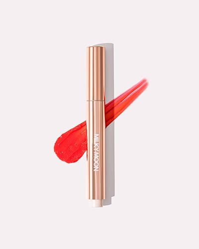 Milky Moon London Tinted Lip Balm - Juicy and Vegan Lip Gloss Stick with Squalane for Moisturised & Glossy Finish - Non-Sticky & Cruelty-Free - Perfect for Soft, Supple Lips (Punch)