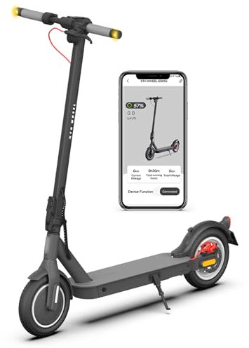 E-Scooter, E Roller mit Straßenzulassung (ABE), Elektroroller mit Blinker,Komfortable Stoßdämpfung, APP-Verbindung, Faltbar, LED-Display, Elektroroller für Erwachsene und Jugendliche