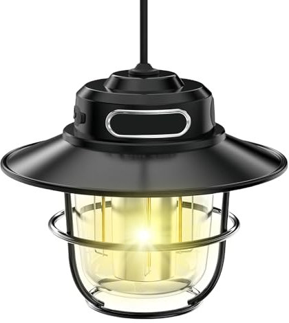 BORDEAG LED Campinglampe Aufladbar, Tragbar Campingleuchte, Retro Campinglaterne, LED Campinglampen 3 Lichtmodi, Camping Lampen, Wasserdichte USB Aufladbar Zeltlampe für Angeln, Stromausfall, Notfall
