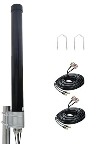 Omni Directional 4x4 MIMO Antenna 5G for t-Mobile, 4G/ LTE/ 5G Cellular Antenna for Router & Gateways, Verizon, AT&T Home Internet, with 2 Dual 10 Meter Cable SMA