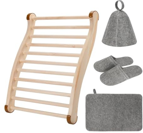 Luobannm Respaldo de Sauna Silla de Sauna de Madera con Diseño Cómodo en Forma de S - Accesorios de Sauna para Cualquier Sauna o Sauna Infrarroja