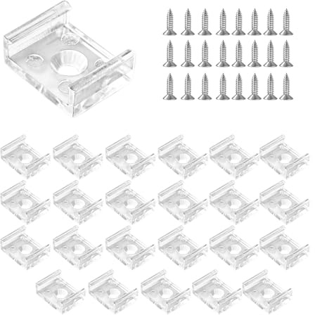 URCheers LED-list fästklämmor, 24-pack transparenta klämmor med skruvar, tillbehör för 10/12/13/15/17 mm LED- och COB-ljuslister, enkel montering för flexibel inomhusbelysning (för 13 mm)