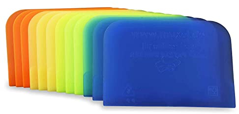 Einfache Teigkarte Teigschaber, Teigschaberkarte oder Teigbrotschneider zum Backen aus Kunststoff Schüsselschaber, Scraper zum Glattstreichen von Teig Flexibles Material… (6) (12)