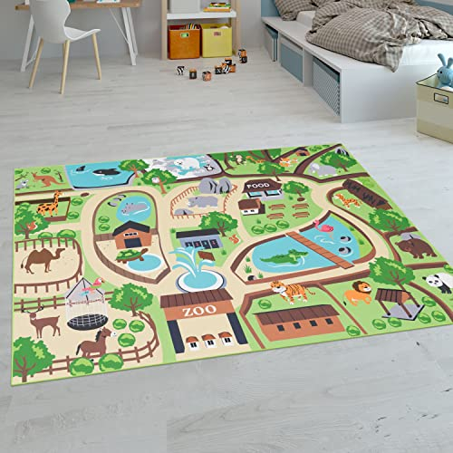 Paco Home Kinderteppich Teppich Kinderzimmer Spielteppich Junge Mädchen Modern rutschfest, Grösse:80x150 cm, Farbe:Beige