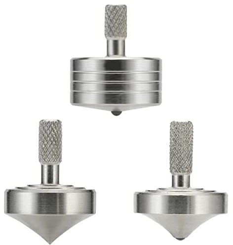 LOQATIDIS 304 rostfritt stål snurrande topp Metal Spinner 3 st, dödar tid, stressreducerande ADHD-leksaker, perfekt balans, CNC-bearbetning med precision från massivt block (stil 1+3+4)