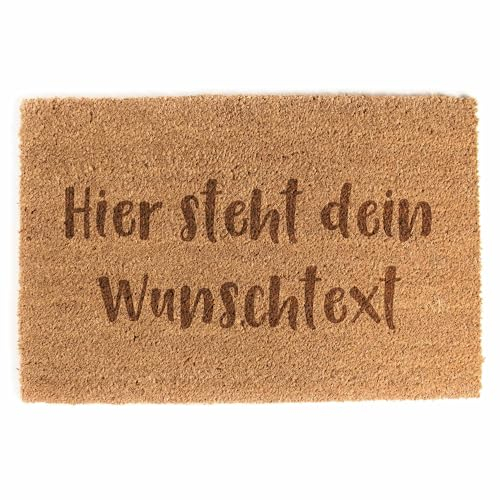 LAUBLUST Fußmatte Personalisiert - Wunschtext - ca. 60x40cm, Kokos | Geschenk zur Hochzeit | Umzugs- & Einzugsgeschenk