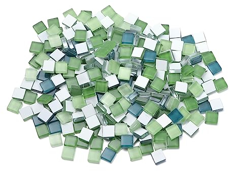NUOBESTY 300st Fliesen Mischen Fliesenverkleidung Wandfliese Handwerk Mosaik Machen Dekoration Mosaikfliesen Zum Basteln Kristalldekor Quadratische Mosaikfliesen Glasbaustein Runden