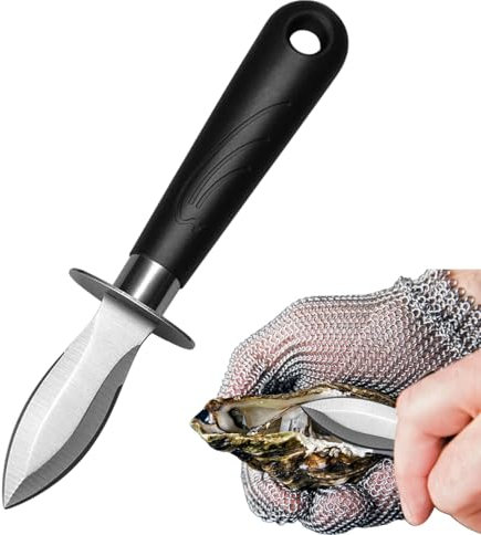 Zestvria Apriscatole per Vongole per Ostriche - Strumento per Sgusciare I Frutti di Mare in Acciaio Inossidabile, Apriscatole per Vongole Professionale con Coltello per Ostriche | Strumento per Leva