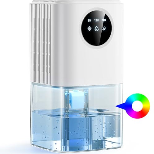 Dehumidifiers for Home, 1.8L Dehumidifier, Portable Ultra Quiet Auto Shut Off, 8/12/24H Timer Dehumidifiers for Drying Clothes, Bedroom, Bathroom, Wardrobe（White）