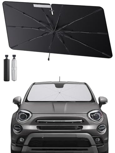 SHAOHAO kompatibel mit FIAT 500X 2015-2025 Sonnenschirm Auto Auto Sonnenschutz Frontscheibe Faltbar UV-Schutz Sonnenschirm knitterfreier Stoff FIAT 500X zubehör