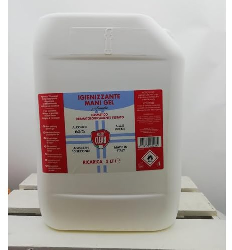 Tanica da 5 litri di gel per le mani bidone ricarica certificata PRODOTTO in ITALIA