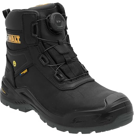 DEWALT Lander Lightweight Black BOA Safety Boot Size 9 – Durable Work Boot with BOA Fit System, Steel Toe Protection, Slip-Resistant Sole, Comfortable & Lightweight Design for All-Day Wear