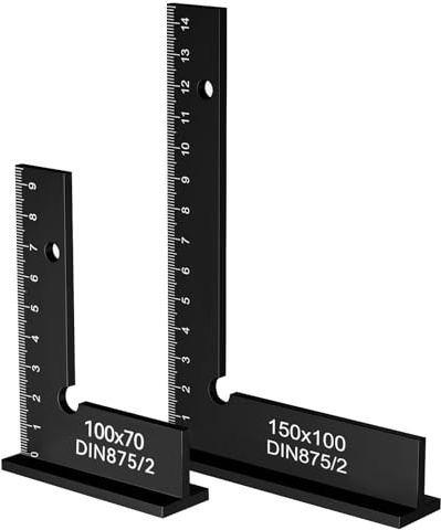 BEASAFY 2 équerres de serrurier, équerres de butée à 90° avec échelle de mesure (cm), angle de précision pour travaux précis dans la construction métallique et l'atelier, 100 x 70 mm et 150 x 100mm