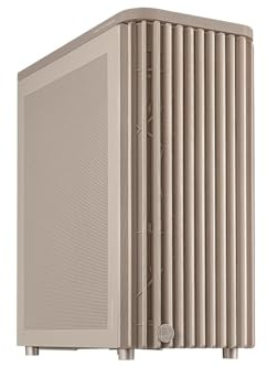 ASUS ProArt PA401 Wood Edition - ATX-chassi med nätpanel, kompatibel med 314 mm GPU, kompatibel med 240 mm radiatorer, två 160 mm fläktar, avtagbart PSU-stöd - Beige