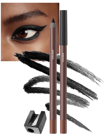 Eyeliner Pencil, Waterproof Eyeliner Pen, Highly Pigmented, Smudge-Proof & Lasts All Day, Creamy-Smooth Eye Liner Pencils, Hypoallergenic for Sensitive & Mature Eyes (Black)