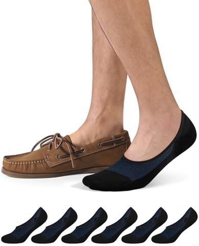 CLOSEMATE 6 Paia Calze Fantasmini Uomo in Cotone Estive Invisibili con Silicone Antiscivolo Taglio Basso per Mocassini e Loafer Nero Bianco