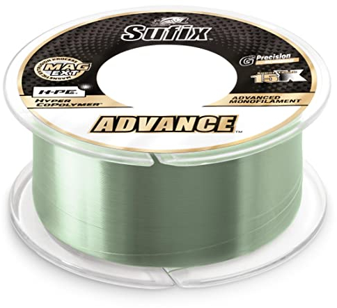 Sufix, Advance Monofilament Line, 6 lbs Tested, .010 Diameter, 330 Yards, Low Vis Green