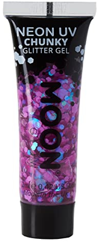Neon UV Face & Body Chunky Glitter Gel - 12ml - Purple